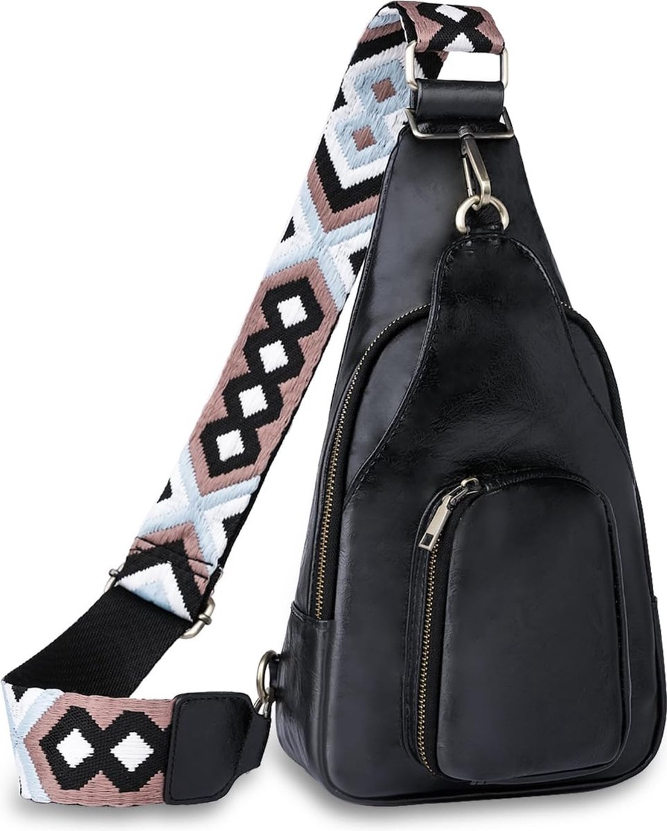 Crossbody Bag met brede riem kleine schoudertas borstzak