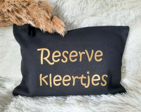 Organizer - Reserve kleertjes - Gifts by M - Etui - Opbergtasje - Katoen - Luiertas - Zwart - Goud - Baby - Kraamcadeau van Gifts by M — afbeelding 2