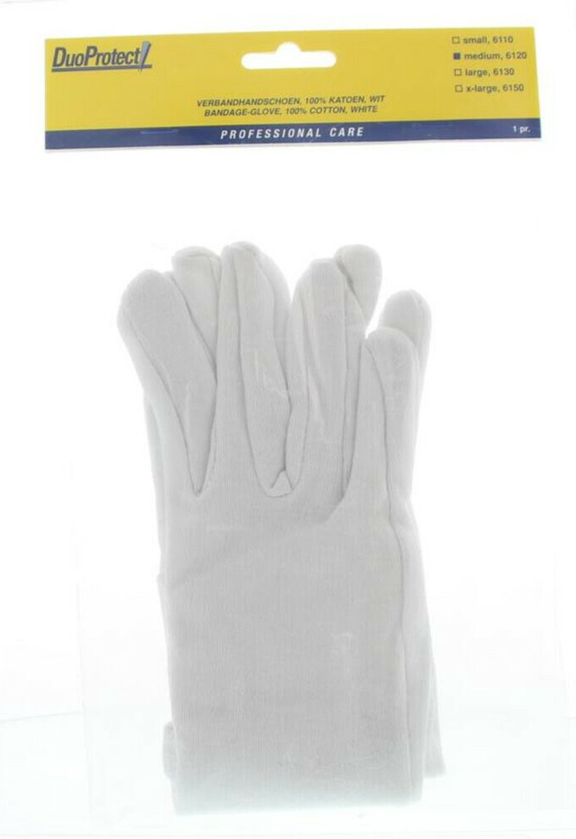 Goedkoopste 2x Duoprotect Handschoenen Katoen Medium 1 paar