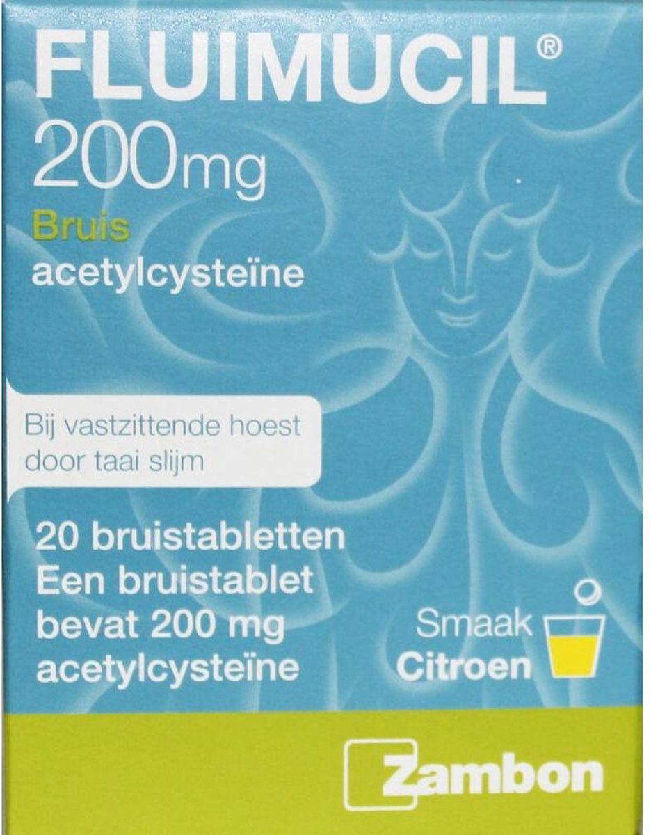Goedkoopste Fluimucil Hoest 200mg - 1 x 20 bruistabletten