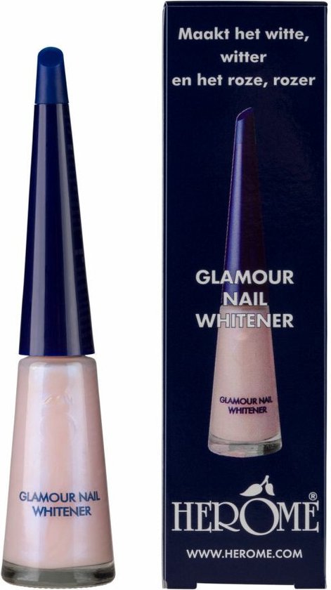 Herome Glamour Nail Whitener - met een Parelmoerglans - Camoufleert Doffe of Verkleurde Nagels - 10ml.