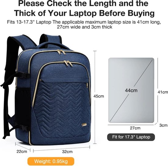 38,5L Leichter Reiserucksack, TSA Freundlich, für 15,6-17 Zoll Laptop 38,5L Leichter Reiserucksack, TSA Freundlich, für 15,6-17 Zoll Laptop