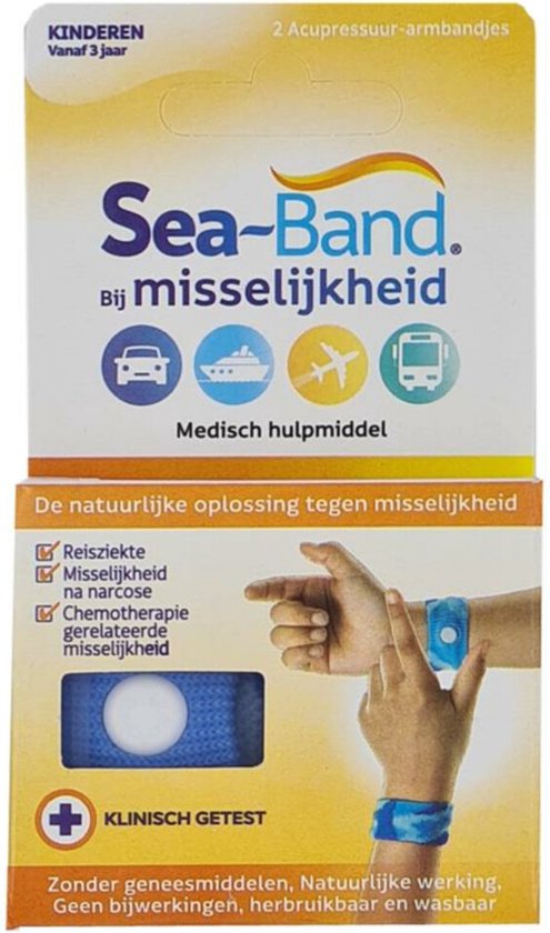 Seaband - Polsband - Wagenziekte - Reisziekte - Kinderen - 2 stuks - Blauw