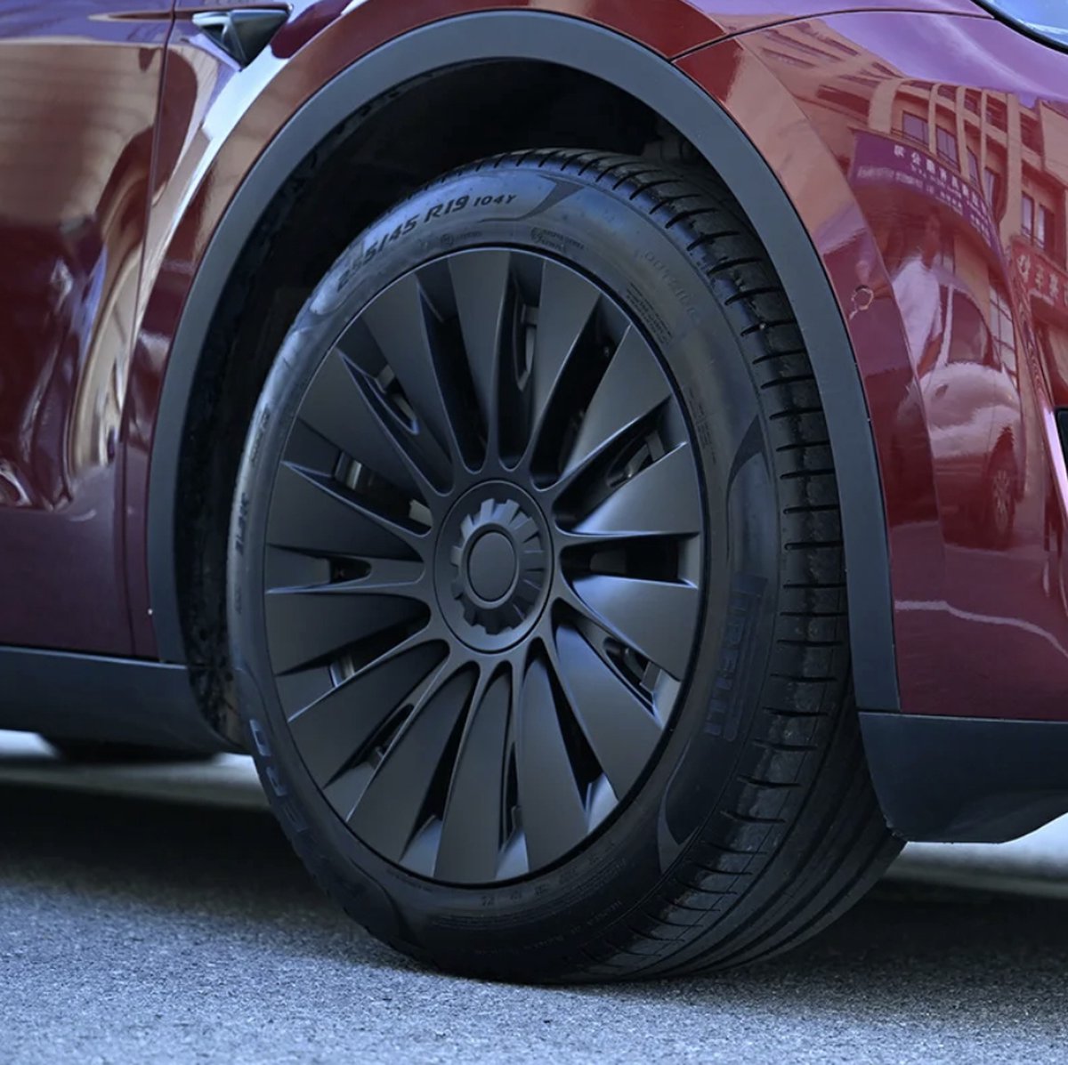 Tesla Model 3 Mat Zwarte Performance Turbine wielkappen set - Sportieve  uitstraling zonder nieuwe velgen
