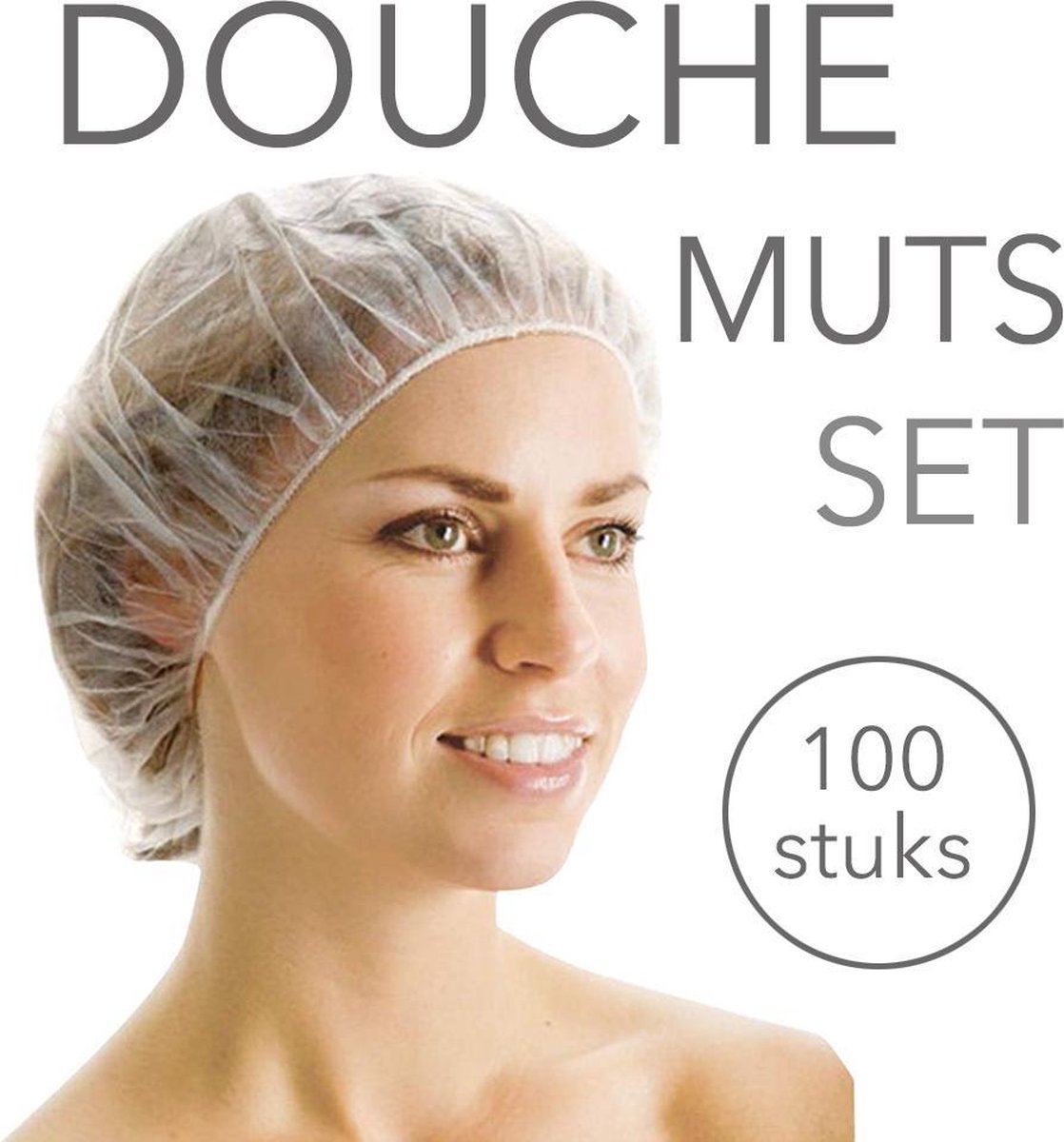 Wegwerp douchekappen, 100 stuks, wit. Waterdichte, rekbare binnenring, groot genoeg voor lang haar. Kan meerdere keren worden gebruikt.