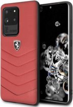 Ferrari Heritage Leather Back Case - Samsung Galaxy S20 Ultra (G988) - Rood