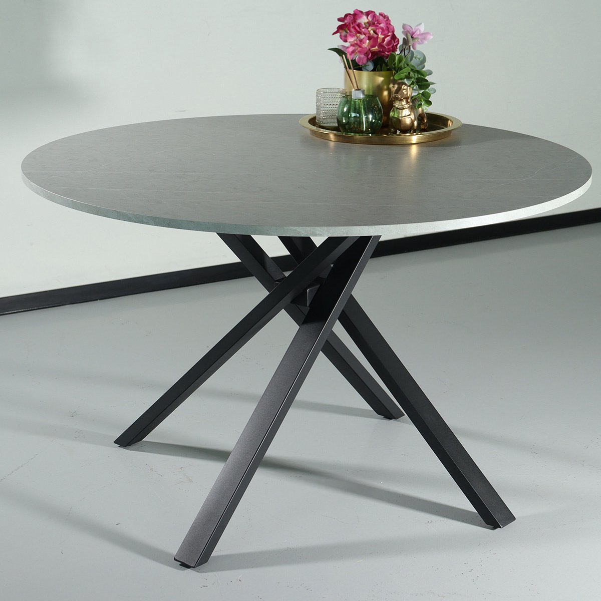 Eettafel rond Ronsi grijs 120cm ronde tafel - Lizzely Garden & Living