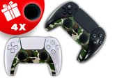 TURQERO Playstation 5 controller faceplate set - Controller behuizing - Camouflage Groen - Geschikt voor Playstation 5 controller - Inclusief Thumb Grips