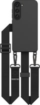 Geschikt voor Samsung Galaxy S23 Hoesje Met Koord - Afneembare Koordje S23 - Backcover Met Koord S23 - Strap Case Hoes - Telefoonhoesje - Cord Case - Detachable - Lanyard - Magnetisch Hoesje - Solidenz Collection - Zwart