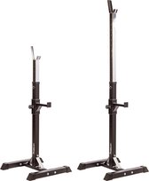 Squat rack - Squat - Power rack - Haltersteunen - Krachtstation - Halter - 52 x 53 x 105-172 cm - Zwart
