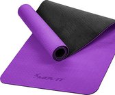 Yoga mat - Yogamat - Fitness mat - Sport mat - Fitness matje - Pilates mat - Oprolbaar - 190 x 100 x 0.6 cm - Paars
