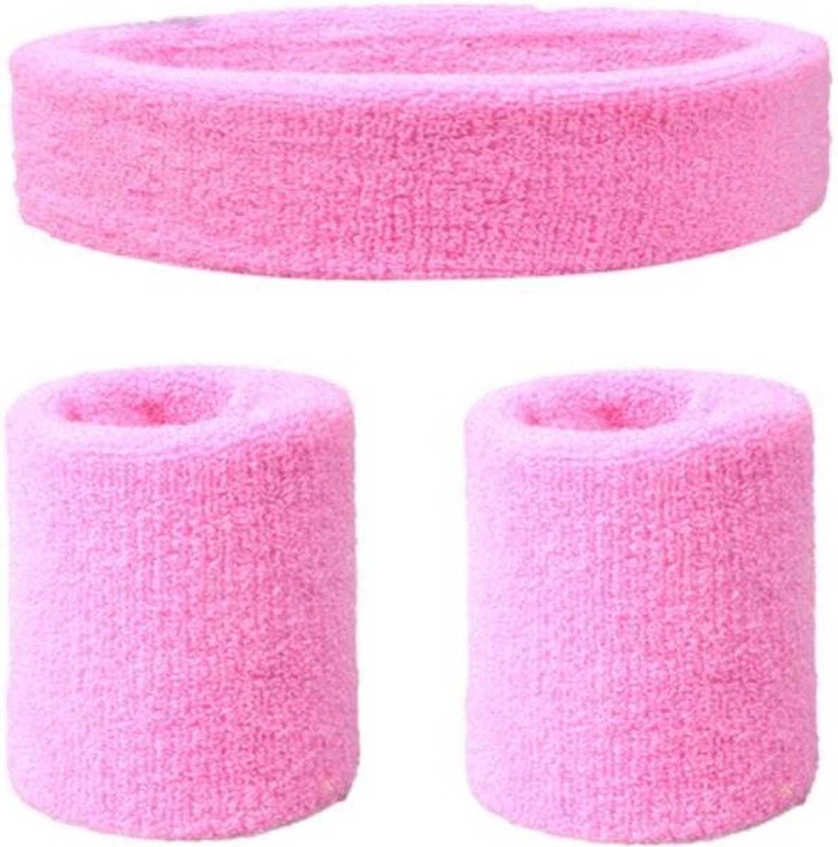 Finnacle - "3-Stks. Roze Zweetbandjes Set: Hoofd- & Polsbandjes