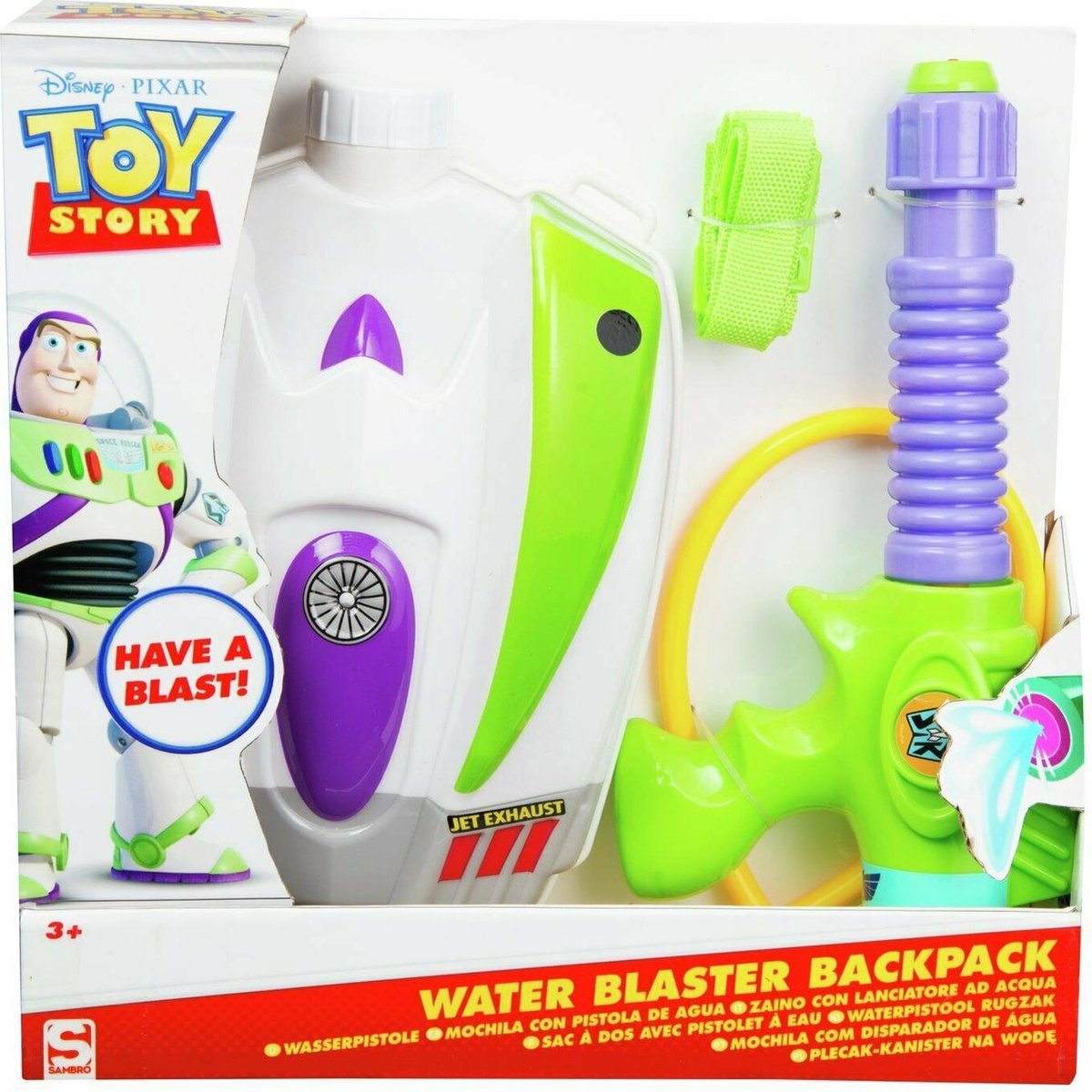 Disney Buzz Lightyear Water Blaster Pistol/Sac à dos réservoir Toy Story 