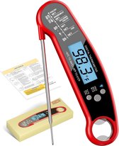 Vleesthermometer - BBQ Thermometer - Digitale Thermometer Keuken - Kernthermometer - Suikerthermometer - Keukenthermometer met achtergrondverlichting en kalibratie – Draadloos - Waterdicht - Digitale voedselsonde - voor keuken, buitengrillen en BBQ