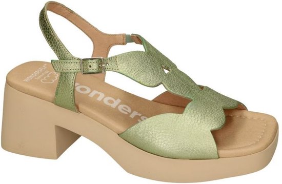 Wonders -Dames - groen licht - sandalen - maat 38