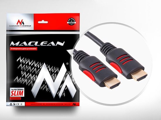 HDMI-HDMI-kabel Maclean MCTV-813 v1.4 30AWG 3m met ferrietfilters