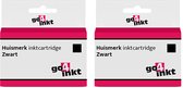 Go4inkt compatible met Epson 24(XL) twin pack inkt cartridges zwart bk - 2 stuks