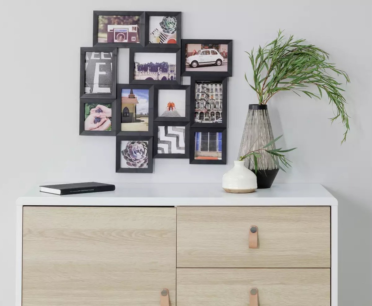 Argos Home Fotolijst met 12 diafragma's - Zwart - 55x53cm