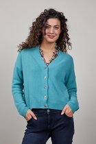 DIDI Dames Cardigan Luce Cashmere in dusty turquoise maat 34/36