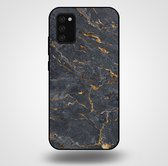 Smartphonica Telefoonhoesje voor Samsung Galaxy A03s met marmer opdruk - TPU backcover case marble design - Goud Grijs / Back Cover geschikt voor Samsung Galaxy A03S