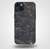 Smartphonica Telefoonhoesje voor iPhone 14 Plus met marmer opdruk - TPU backcover case marble design - Goud Grijs / Back Cover geschikt voor Apple iPhone 14 Plus
