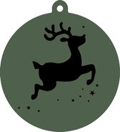 Label2X - Kersthanger Rendier - Groen - Kerstmis - Kersthanger - Kerst versiering - Kerst decoratie