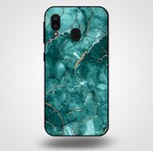 Smartphonica Telefoonhoesje voor Samsung Galaxy A20E met marmer opdruk - TPU backcover case marble design - Goud Groen / Back Cover geschikt voor Samsung Galaxy A20e