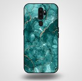 Smartphonica Telefoonhoesje voor OPPO A5 2020 met marmer opdruk - TPU backcover case marble design - Goud Groen / Back Cover geschikt voor OPPO A5 (2020)