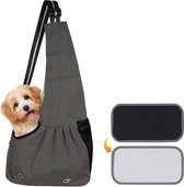 Hondendraagtas - Verstelbare Schoudertas voor Transport - Ademende Reistas voor Honden - Handige Draagtas voor Kleine tot Middelgrote Honden - Zwart