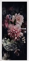 Sticker de porte Fleurs - Vintage - Pastel - Rose - Wit - 85x205 cm - Poster de porte
