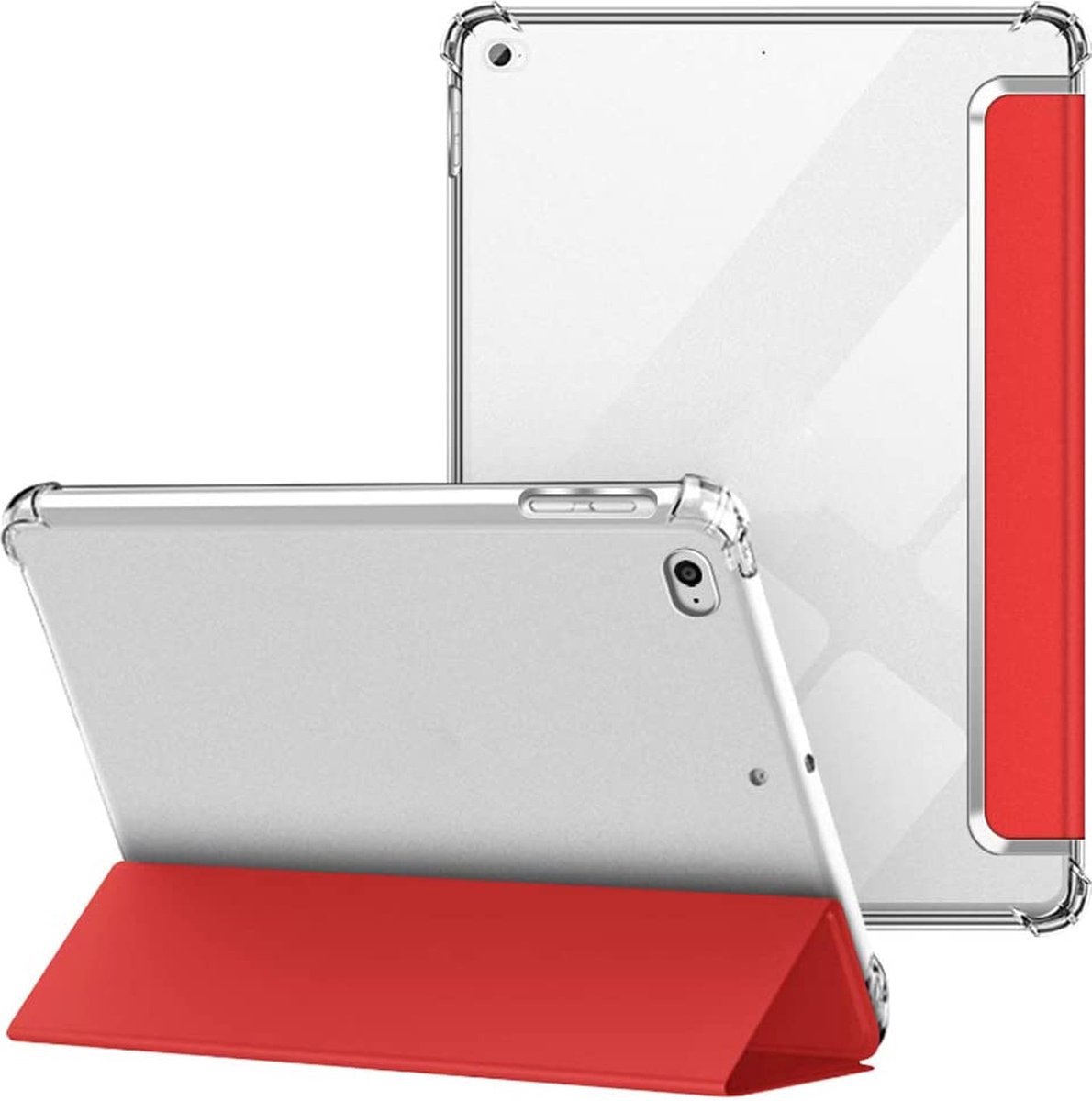 Phreeze Tri-Fold Hoesje - Geschikt voor iPad Air en Air 2 9.7 Inch (2017/2018) Hoes - Bookcase met Standaard en Pen Houder - Rood