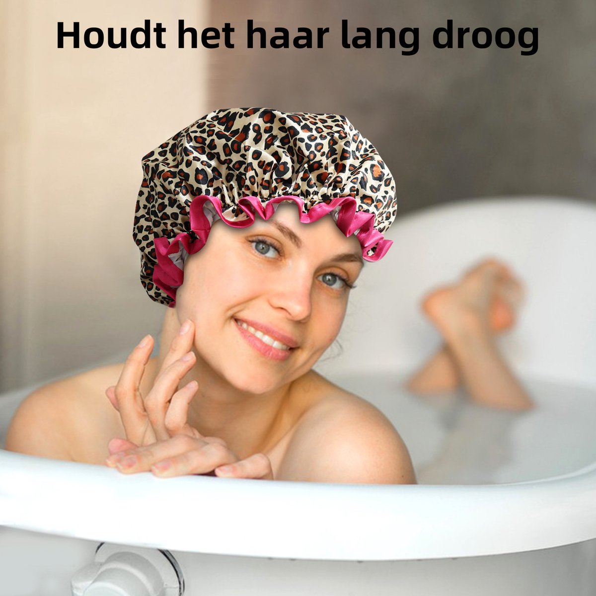 3x Deluxe Waterdichte Douchecap Voor Dames Douchecap Waterdichte