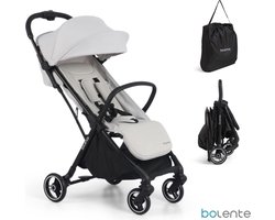 Bolente Beetle Compacte Buggy Grijs | Klein Opvouwbaar | Lichtgewicht | Reis Buggy | Plooibuggy | Kinderwagen | 0 tot 4 jaar | Inclusief Draagtas