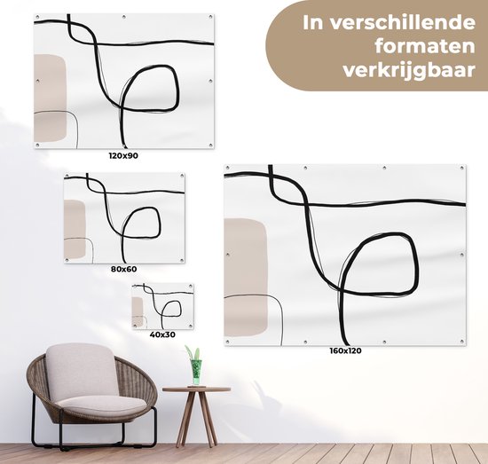 Tableau jardin Abstrait - Pastel - Minimalisme - 80x60 cm - Affiche jardin - Toile jardin - Affiche extérieur