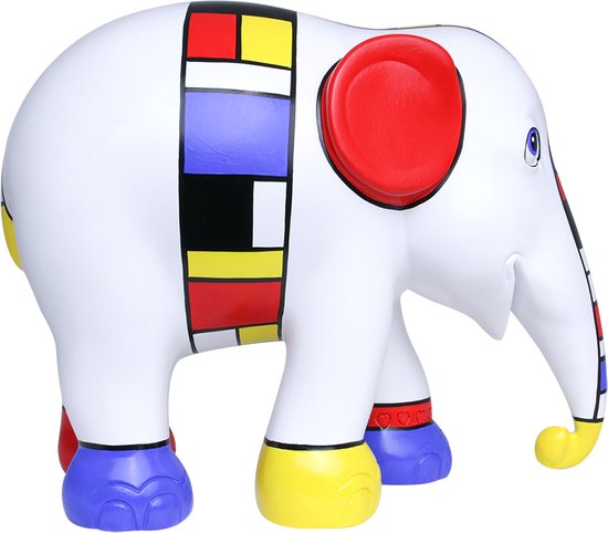 Elephant Parade - Mondriaan Crossed My Mind - Handgemaakt Olifanten Beeldje - 10cm
