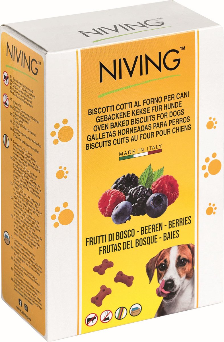 Niving | Hond | Biscuits | 600 gr | Hondenkoekjes met Bessen