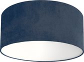 Plafondlamp velours donker blauw - Kinderkamerdecoratie- Lamp voor aan het plafond - Diameter 35cm x 15cm hoog | E27 fitting maximaal 40 watt | Excl. Lichtbron
