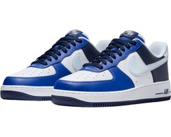 Nike Air Force 1 '07 LV8 - Maat 44 - White/Game Royal/Midnight Navy/Football Grey / Wit Blauw - Air Force 1 - Lifestyle - Heren Sneakers voor Mannen