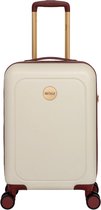 MŌSZ Koffer handbagage / Trolley / Reiskoffer / Koffers - 55 x 35 x 20 cm - Lauren- Wit / Beige (incl QR kofferlabel)