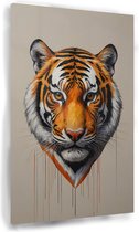Tableau tigre - Décoration murale Animaux - Peintures sur verre tigre - Tableaux ruraux - Peinture plexiglas - Décoration murale chambre - 80 x 120 cm 5mm