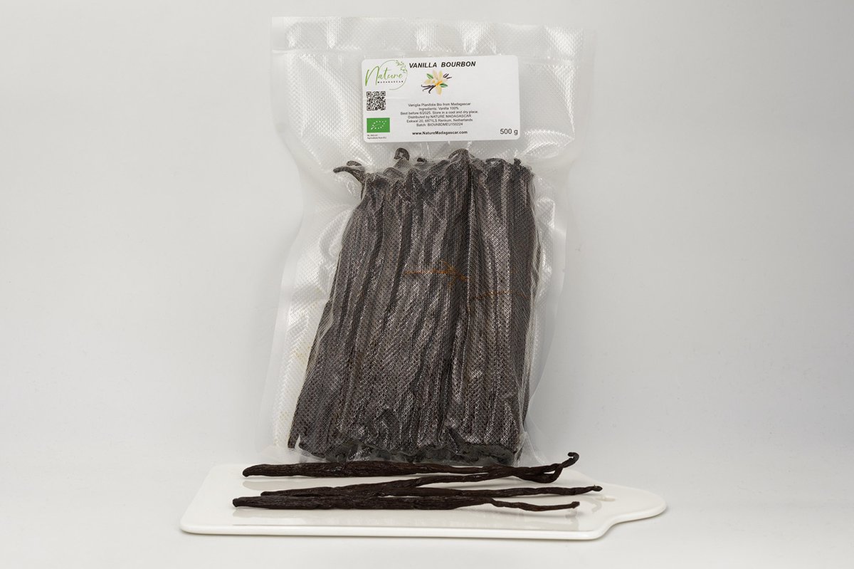 Vanillestokjes - 500 gram - Premium Grade A Bourbon Madagaskar Biologisch - 18 cm - NL-BIO-01