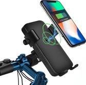 Telefoonhouder met geïntegreerde batterij en LED-lamp - Geschikt voor alle soorten fietsen, motoren en scooters. Alle smartphones passen hierop.
