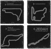 Formule 1 Circuit onderzetters- verschillende racebanen - Hungaroring - hermanos - imola - jedah