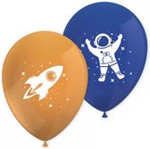 Ballonnen - Space - Universe - 8 Stuks - Oranje - Blauw - Ruimte - 28 cm - Kinderfeestje