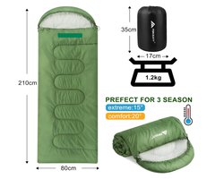 Slaapzak, 4 seizoenen, gewicht van 1,2 kg - 1,6 kg, draagbaar, waterdicht en warm, voor binnen en buiten, bergbeklimmen, reizen, kamperen.