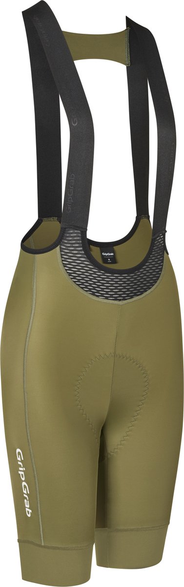 GripGrab - W's PACR Korte Fietsbroek met Zeem en Bretels voor Dames Wielrenbroek Bib Shorts - Olijf Groen - Vrouwen - Maat M