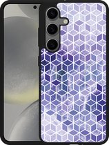 Cazy Hardcase Hoesje geschikt voor Samsung Galaxy S24 Paars Hexagon Marmer