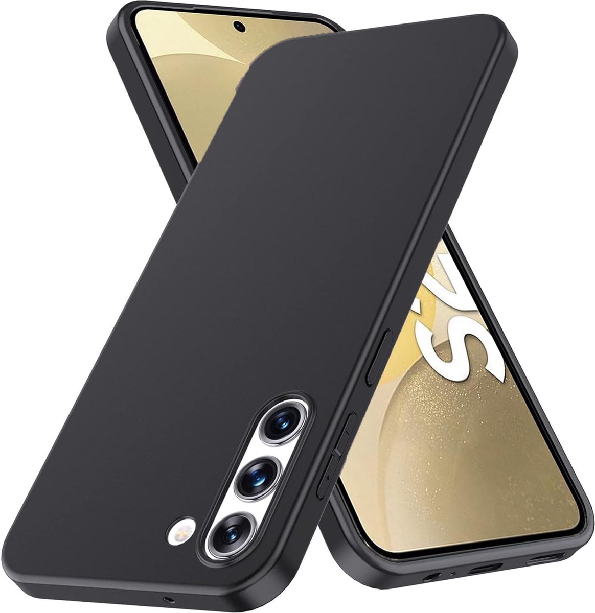Flexibele achterkant Silicone hoesje Zwart Geschikt voor: Samsung Galaxy S24 Plus
