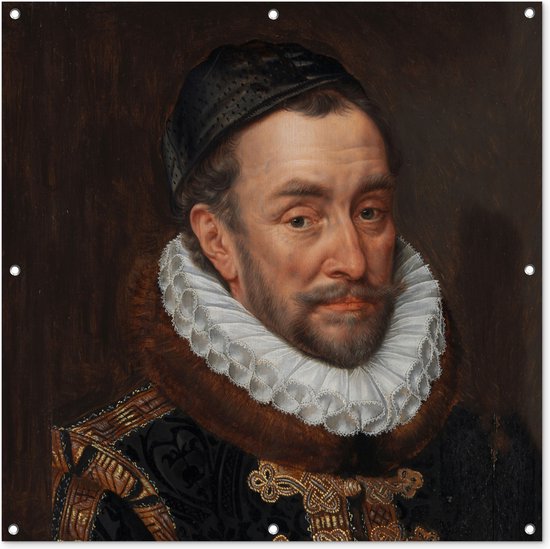 Tuindoek Willem van Oranje - Schilderij van Adriaen Thomasz. - 100x100 cm