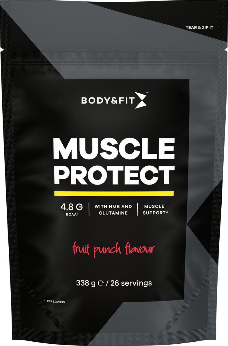 Goedkoopste Body&Fit Muscle Protect BCAA - Fruit Punch Smaak - 338 gram (26 doseringen